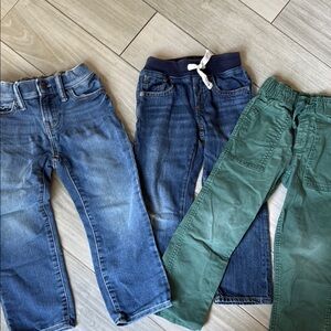 Kids Denim and Green Pants Set